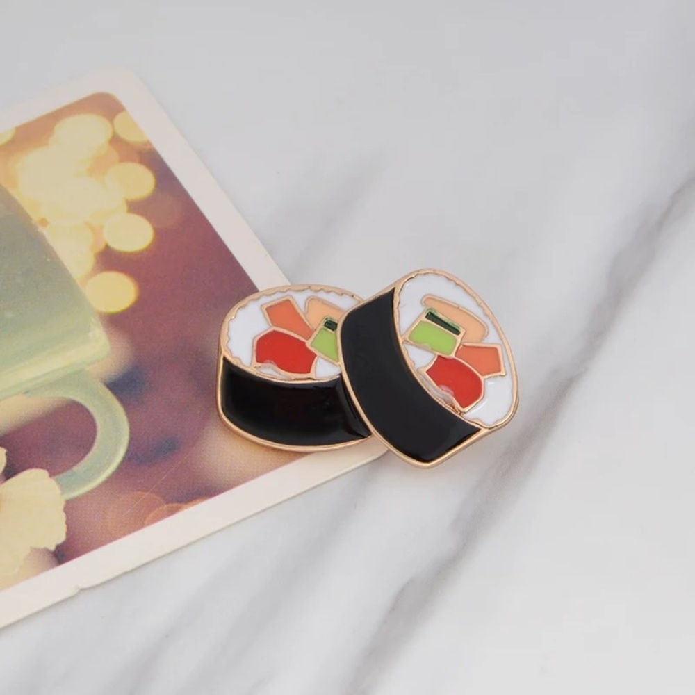 🎉 New Sushi Roll Enamel Brooch Pin